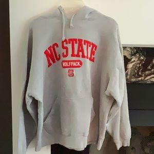 NC State Wolfpack Hoodie by J America. Grey. XXL. Embroidered.